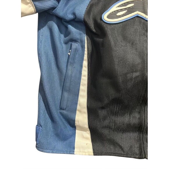 Alpinestars armored Motorcycle jacket black white Blue Tares Ware XL - Picture 2 of 16